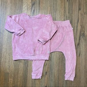 Pink Velour Two Piece Set by Mi&Fi size 4